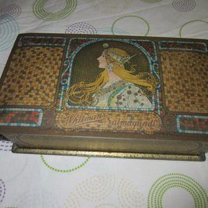 VINTAGE/1920'S -WHITMAN'S MOSALIC TIN CANDY BOX, STILL HAS STICKER ON BOTTOM